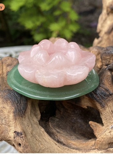 Rose quartz lotus - quartz, green