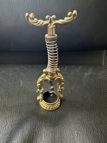 Vintage brass ornate corkscrew - brass,