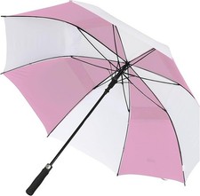 Pink and white golf umbrellas, double canopy, ideal for weddings, 5 available