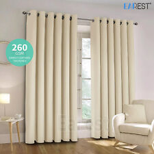 260GMS 2PCS Thermal Blackout Curtains Eyelet Ring Top Ready Made Thick Luxury
