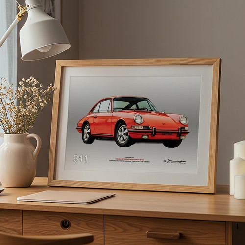 Porsche 911 print poster - porsche, a3