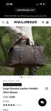 Wolf & Badger Leather Holdall