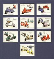 Collectors Card Set depicting CLASSIC SCOOTERS - NSU BSA HEINKEL ZUNDAPP VESPA +