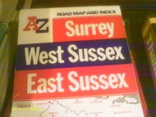 A-Z Surrey, East and West Sussex Road Map