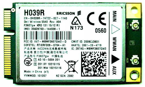 Laptop dell 0h039r wireless - dell,