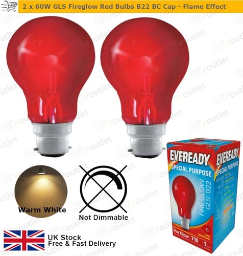 60w gls fireglow - 60w, red