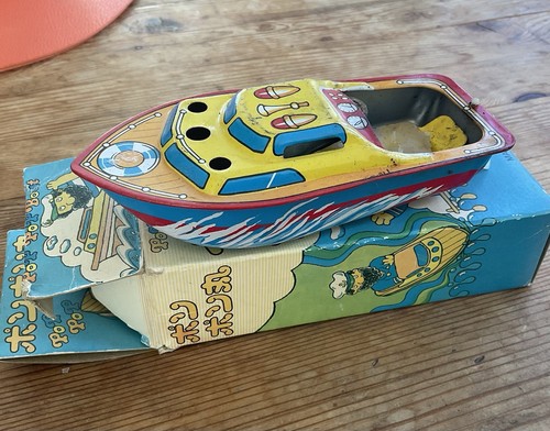 Tin litho toy - pop, boat