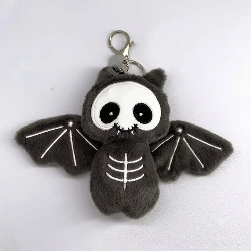 Skeleton bat plush keychain - skeleton,
