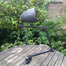Vintage Industrial Machinist Desk Lamp British Memlite pat tested rewired