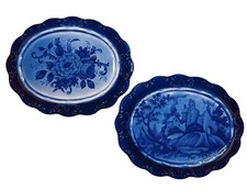 2 Ironstone Blue Transferware