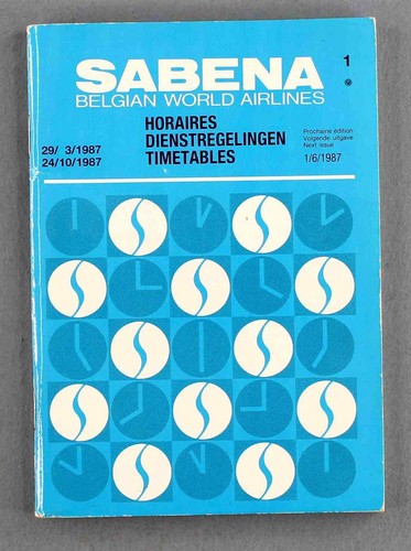 Sabena timetable summer 1987 - timetable,