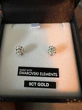 Warren James 9ct Gold Swarovski Crystal Ball Earrings