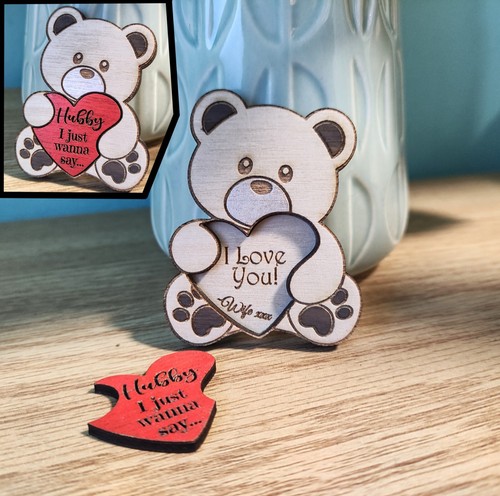 Personalised wooden cute bear - personalised,