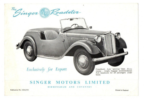 Singer roadster brochure - singer,