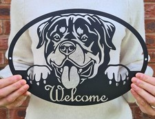 Rottweiler Welcome Sign Plaque