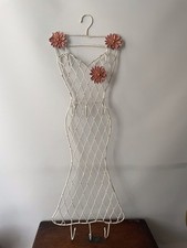 Vintage, Retro Metal Wirework Wall Hanging Dress & Jewellery Shape Mannequin
