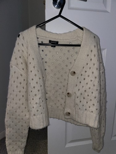 Boohoo cream polka dot knit - cream,