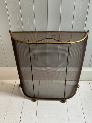 Vintage brass fire - brass, guard