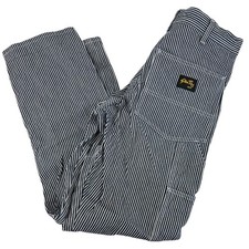 Stan Ray USA Embroidered Stripe Blue White Jeans Straight Men's Used | 33" X 30"