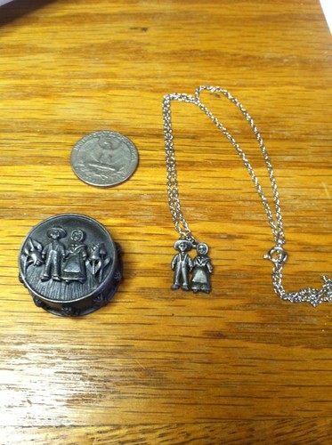 Pewter trinket box earrings - trinket,
