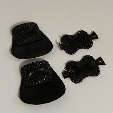 Antique Shoe Buckles - 18th / 19th Century - Colonial Style - Leather- 2 X Pairs