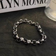 Men's Women's Solid Punk Rock Fashion Stainless Steel Bracelet Jewellery Gift UK