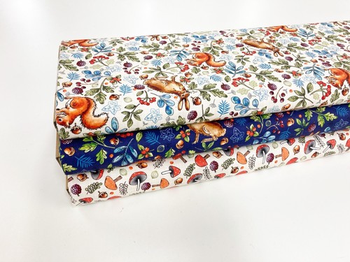 Autumn woodland cotton - woodland, fabric