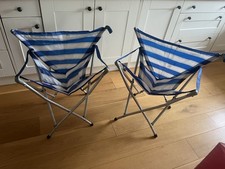 Maclaren Andrews Gadabout Vintage Blue camping Chairs Pair - Very Good Condition