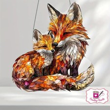 Fox Cub Suncatcher Stained