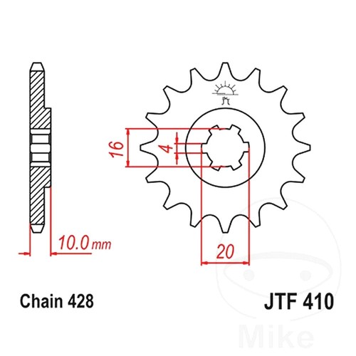 Front sprocket tooth 428 - 16,