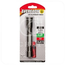 EVEREADY Aluminium LED Torch – 3 Modes 2x AA Batteries Included Durable in Black