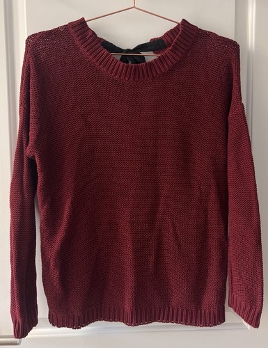 Bershka burgandy knit jumper - knit,