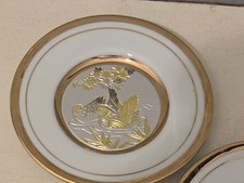 Vintage Japanese "The Art Of Chokin" Decorative Plates Edged In 24K Gold
