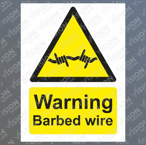 Warning barbed wire sticker - warning,