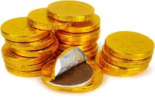 1-260 Milk Chocolate GOLD MONEY COINS Treasure Chest weddings Kids party bags