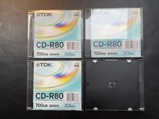 NEW 3x TDK CD-R80 recordable discs 700MB 80mins + 1x Empty Case