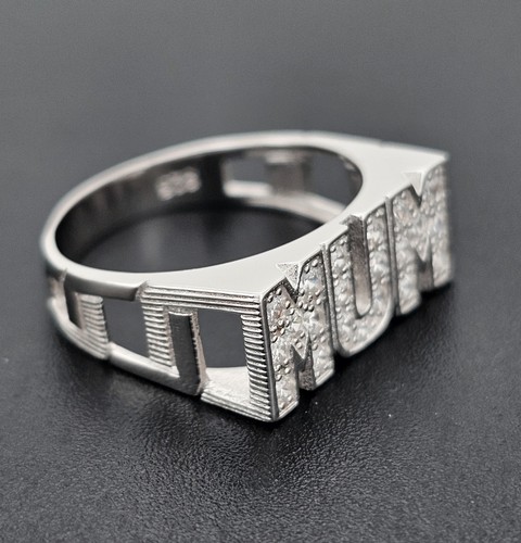 Sterling silver mum ring - sterling,