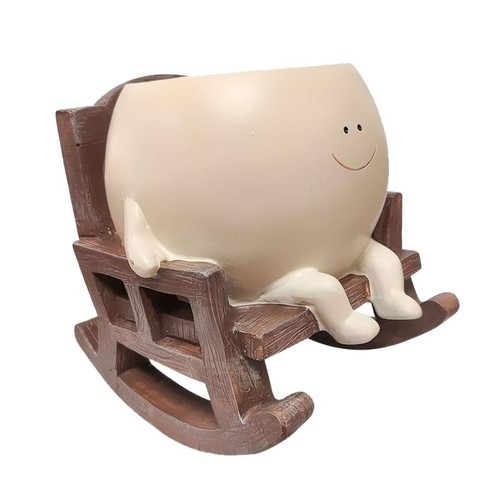 Rocking chair flower - pot, resin