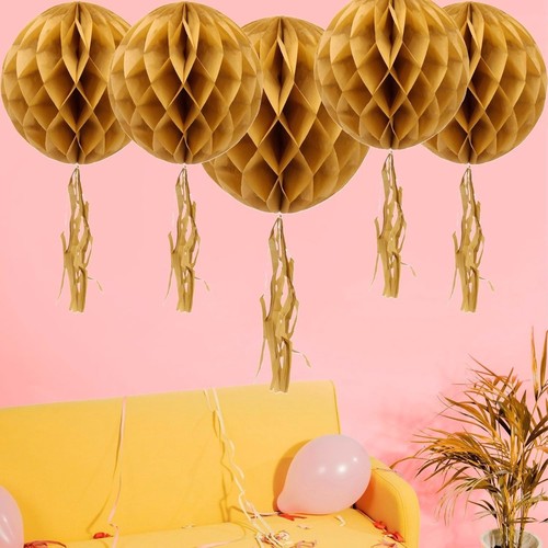 Gold honeycomb hanging - gold,