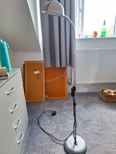 Silver arched floor - lamp, with
