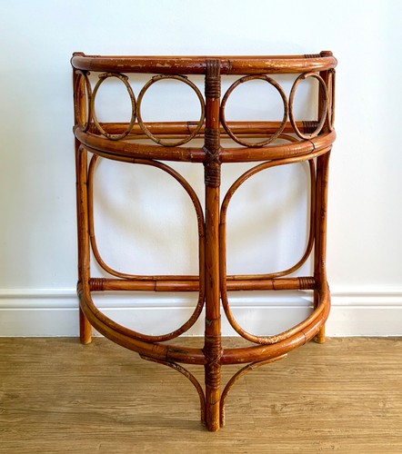 Vintage bamboo cane console - bamboo,