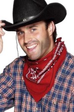 Cowboy Bandana Western Design Red Scarf Fancy Dress Accessory