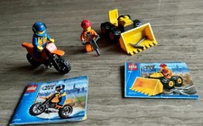 Retro LEGO City sets x 2: Coastguard bike (5626) Bulldozer (5627) & mini-figures