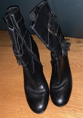 Ash black leather ankle - leather,