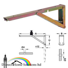 Hafele Sprung Hinged Bracket Folding Drop Leaf Worktop Table Shelf Support 40kg