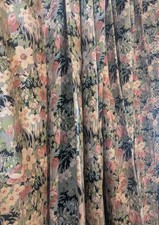 Vintage LIBERTY of London Clandon Pair Of Short Wide Lined Cotton Curtains 