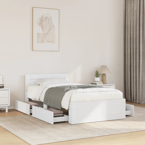 Walplus white bed frame - white, with