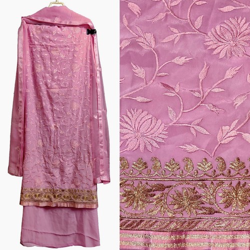 Baby pink pure crepe resham - baby,