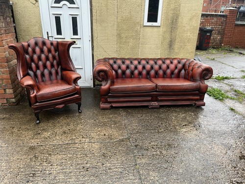Dellbrook leather chesterfield - leather,