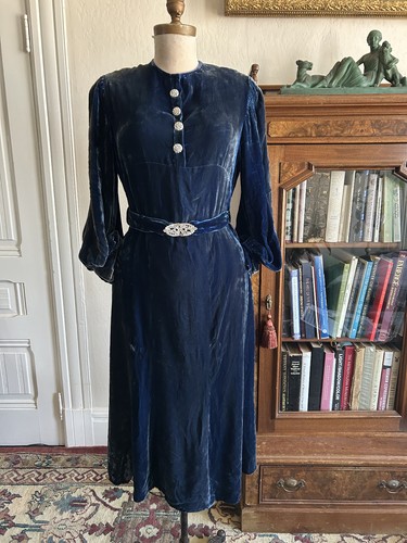 Vintage 1930s blue - vintage, silk